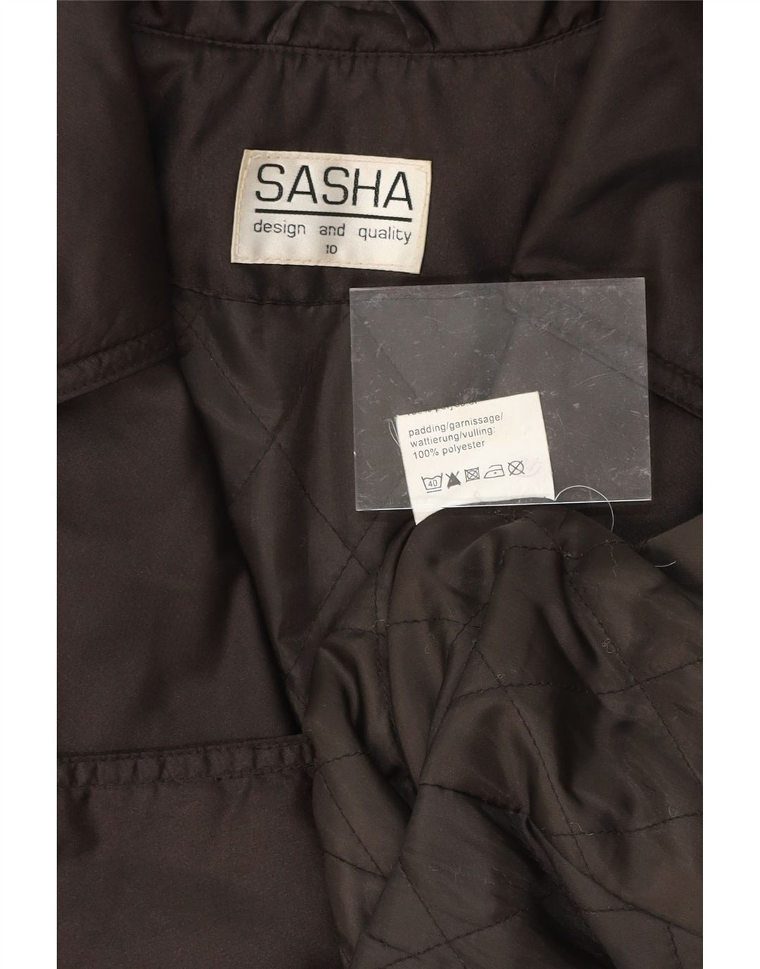 SASHA Womens Overcoat UK 10 Small Brown Polyester Vintage Sasha and Second-Hand Sasha from Messina Hembry 