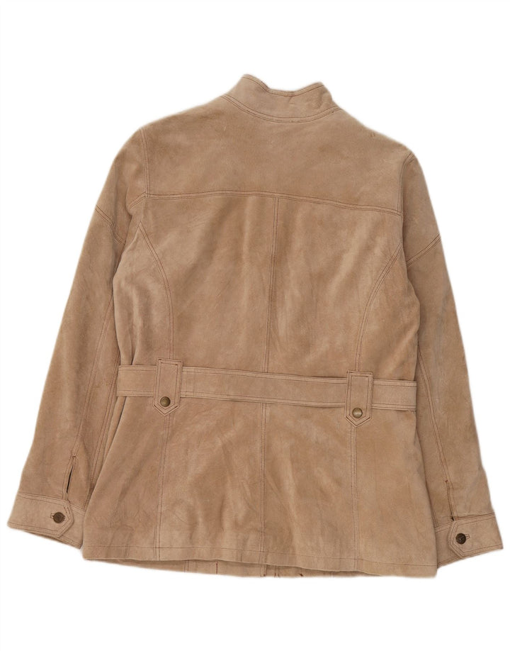Gipsy Womens Suede Jacket UK 18 XL Beige Leather