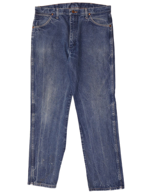 Wrangler Mens Straight Jeans W36 L32 Blue Cotton