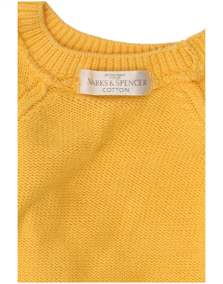 Marks & Spencer Damen-Pullover mit Rundhalsausschnitt, Gr. 14, Mittelgelb