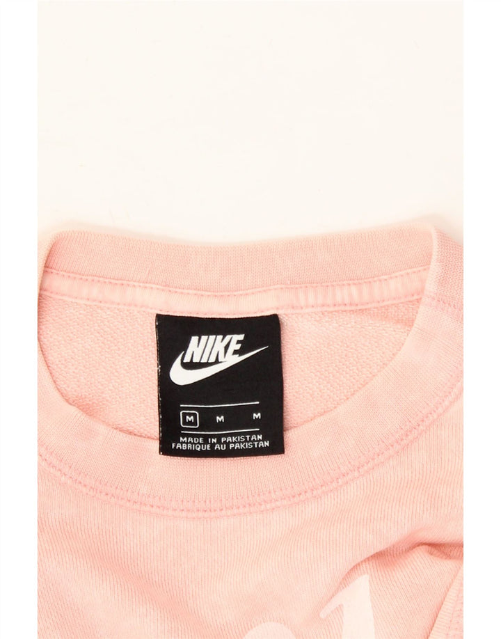 NIKE Womens Oversized Graphic Crop Sweatshirt Jumper UK 14 Medium Pink Vintage Nike and Second-Hand Nike from Messina Hembry 