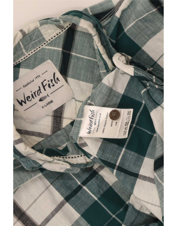 Weird Fish Mens Shirt XL Green Check Cotton