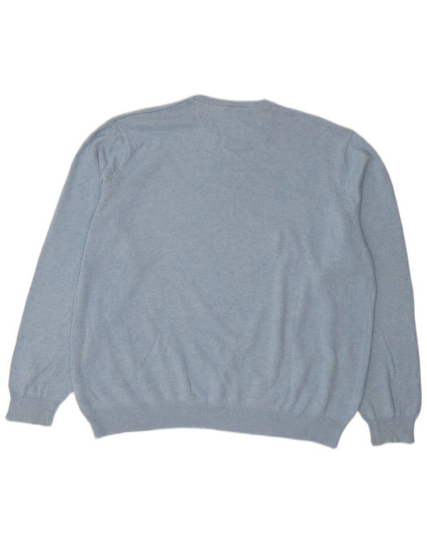 Marks & Spencer - Jersey de cuello redondo para hombre, ajuste regular, talla 3XL, algodón azul