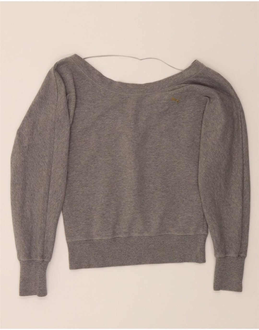 PUMA Womens Oversized Sweatshirt Jumper UK 10 Small Grey Cotton Vintage Puma and Second-Hand Puma from Messina Hembry 