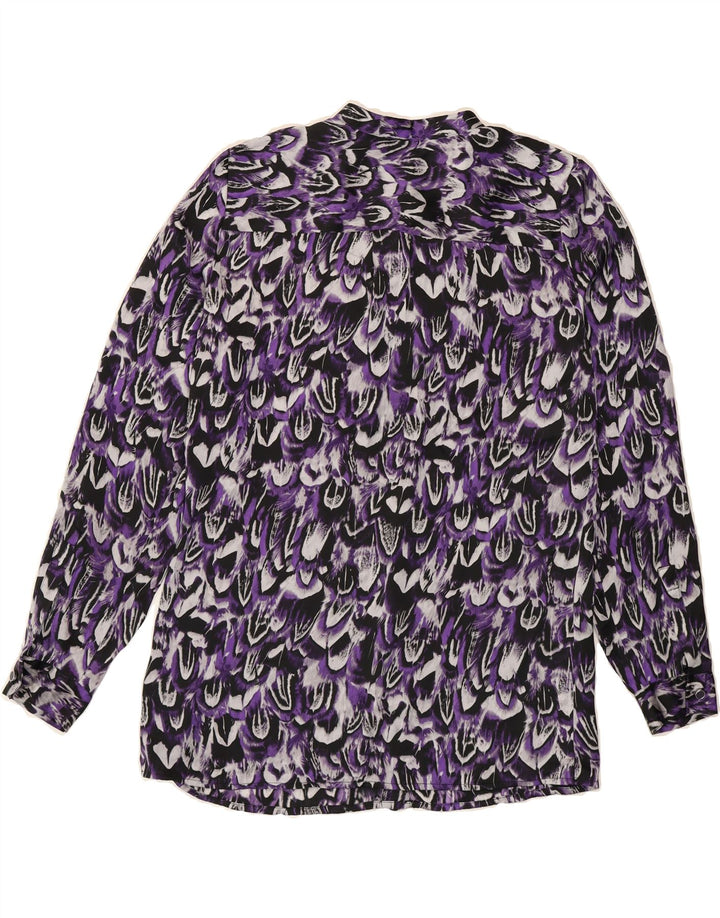 MICHAEL KORS Womens Abstract Pattern Shirt Blouse UK 14 Medium Purple Vintage Michael Kors and Second-Hand Michael Kors from Messina Hembry 