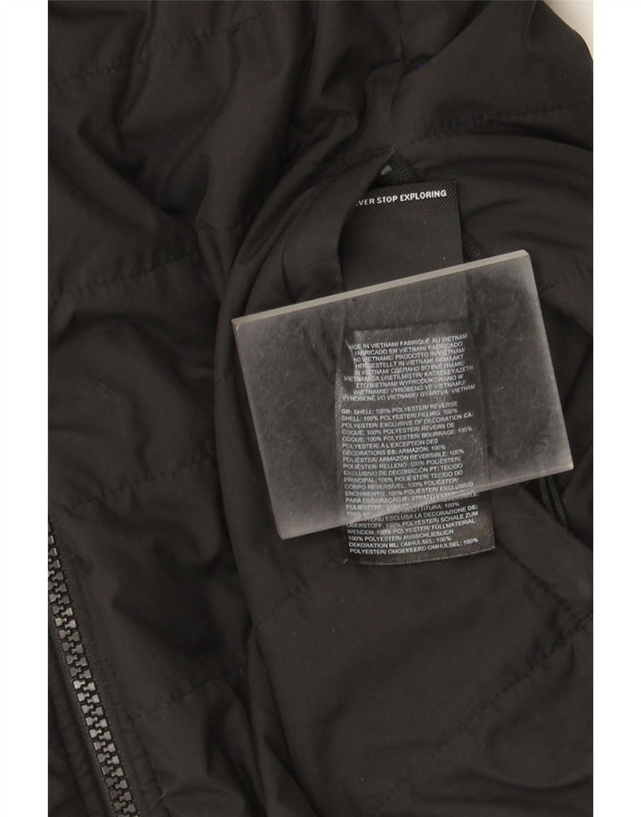 The North Face Damen Reversible Wattierte Jacke UK 14 Medium Schwarz Polyester