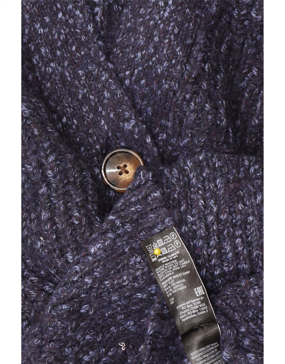 Marks & Spencer Dame oversized cardigan sweater UK 14 Medium Blue Flecked