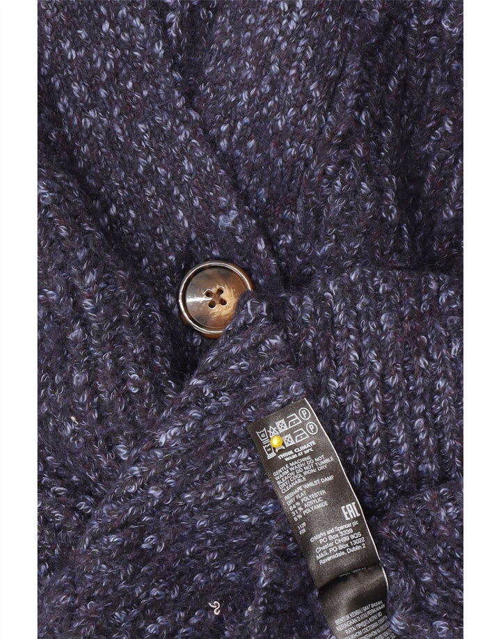 Marks & Spencer Dame oversized cardigan sweater UK 14 Medium Blue Flecked