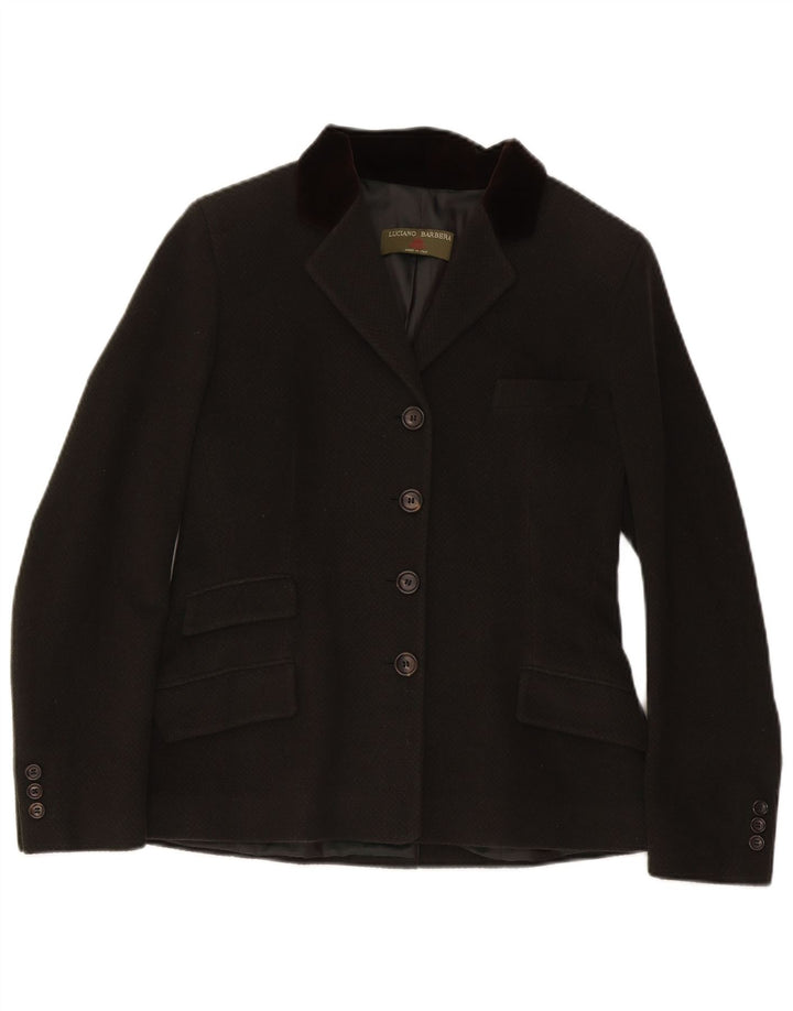 Luciano Barbera Jachetă Blazer Femei cu 4 Nasturi IT 44 Medium Green Angora