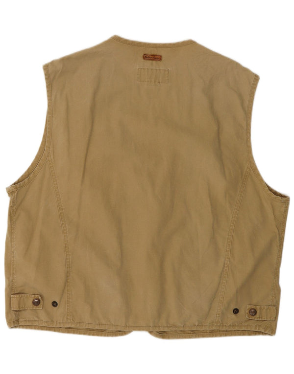Marlboro Classics Mens Utility Gilet UK 46 3XL Beige Cotton