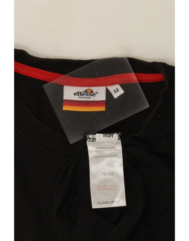 Ellesse Mens Graphic T-Shirt Top Medium Black Cotton