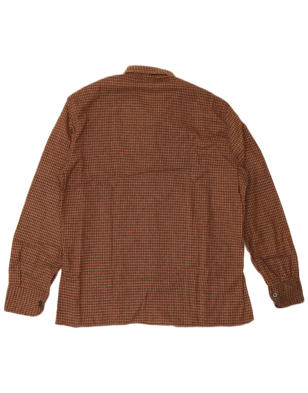Vintage Mens Shirt Size 41 Medium Brown Check Acrylic