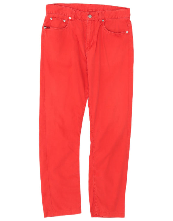 Kappa Mens Perfect Fit Slim Casual Trousers IT 48 Medium W33 L27 Red Cotton