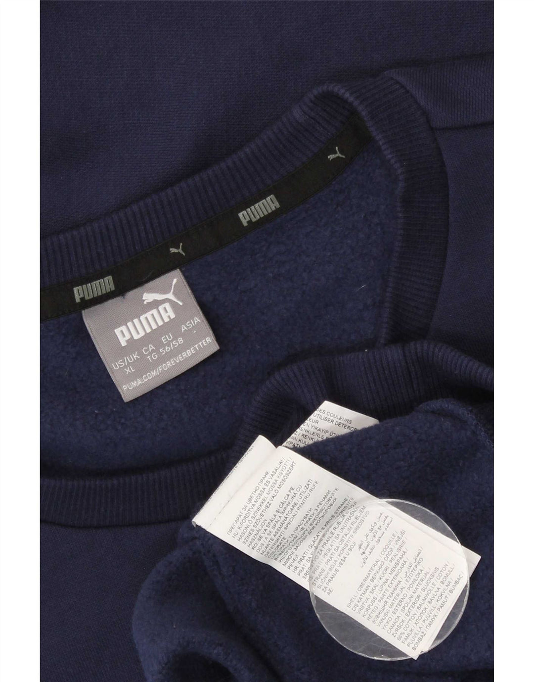 Puma Mens Sweatshirt Jumper XL Navy Blue Cotton