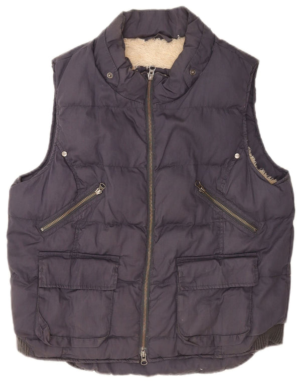 Gilet imbottito in sherpa da donna di White Stuff UK 16 grande in cotone blu navy