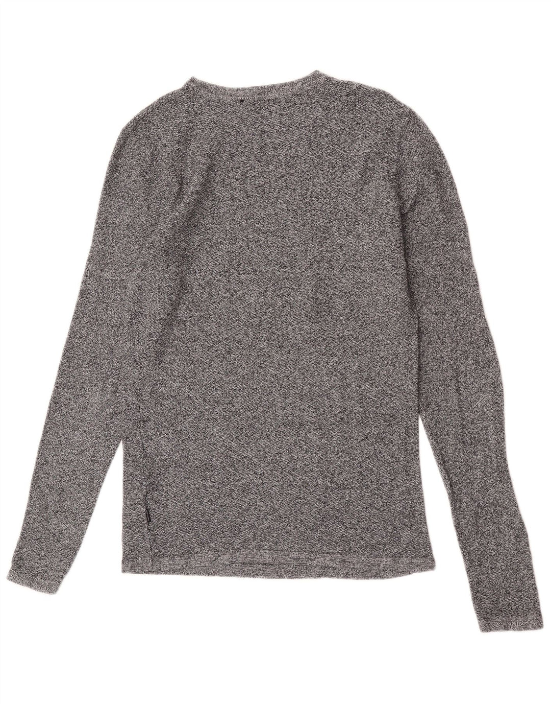 Jack & Jones Mens Top Long Sleeve Medium Grey Flecked Cotton