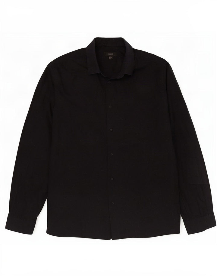 Camicia Cos da uomo in cotone mélange medio blu navy