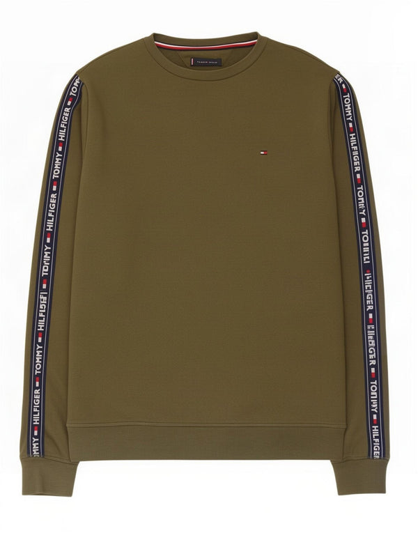 Γραφικό ανδρικό φούτερ Tommy Hilfiger Jumper Large Khaki Colourblock