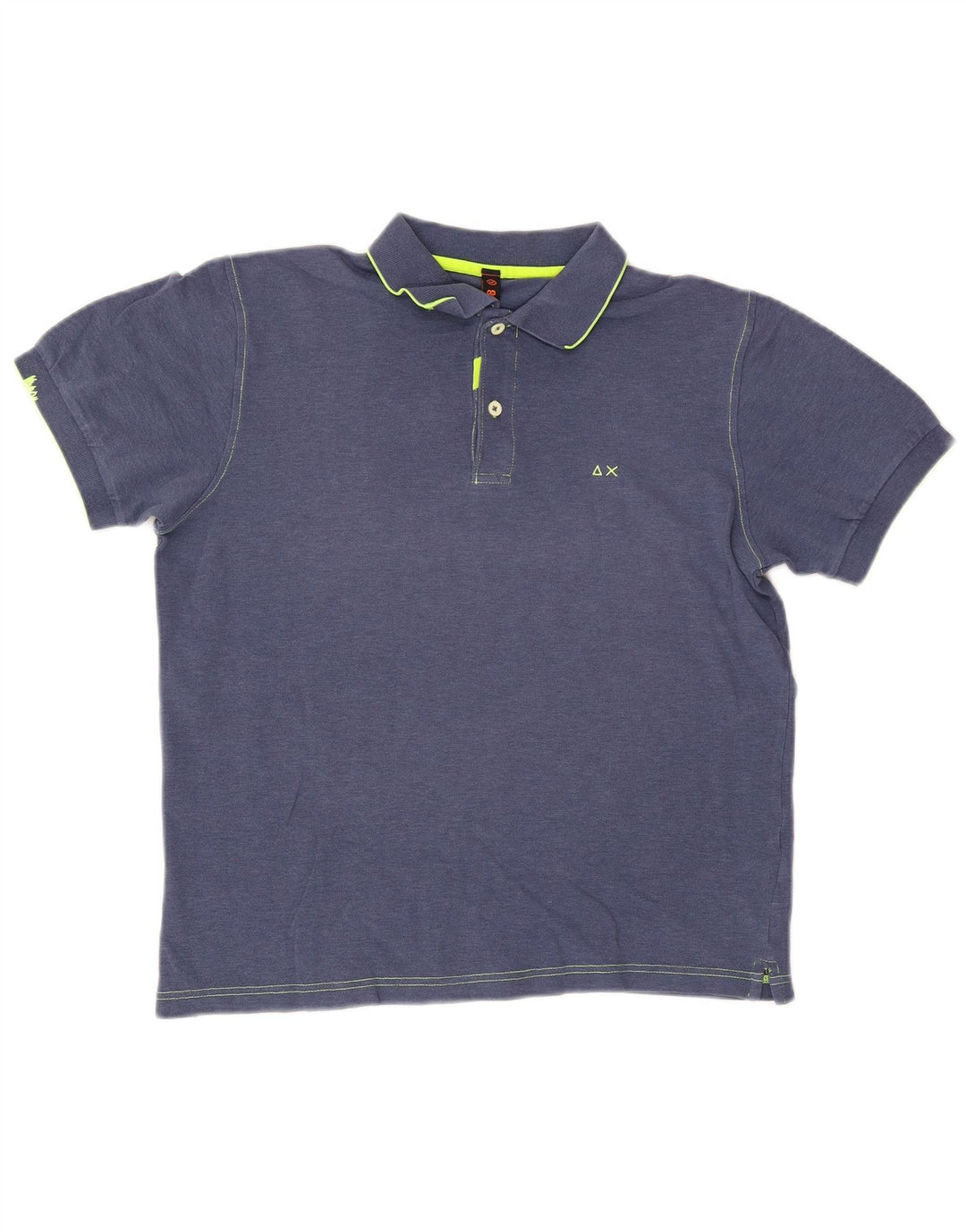 Polo da uomo Sun68 in cotone blu navy medio