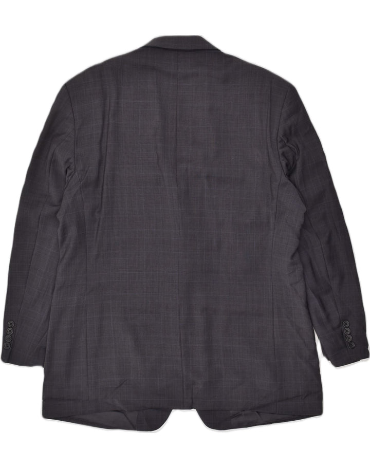 NAUTICA Mens 2 Button Blazer Jacket UK 44 2XL Navy Blue Check Wool | Vintage Nautica | Thrift | Second-Hand Nautica | Used Clothing | Messina Hembry 