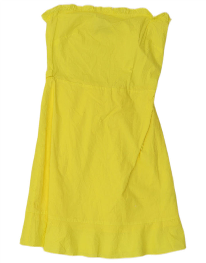 Oasis Womens Strapless Dress UK 10 Small Yellow Viscose