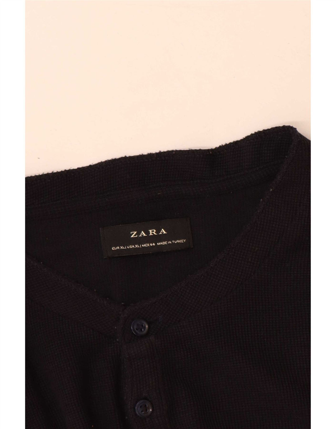 Zara Mens Top Long Sleeve XL Navy Blue