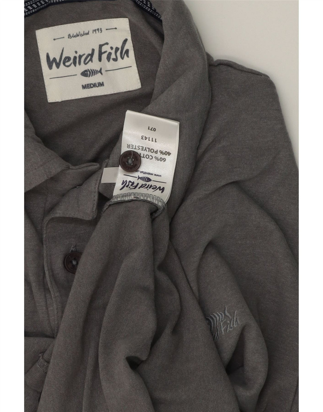 Weird Fish Herre poloshirt mellemgrå bomuld