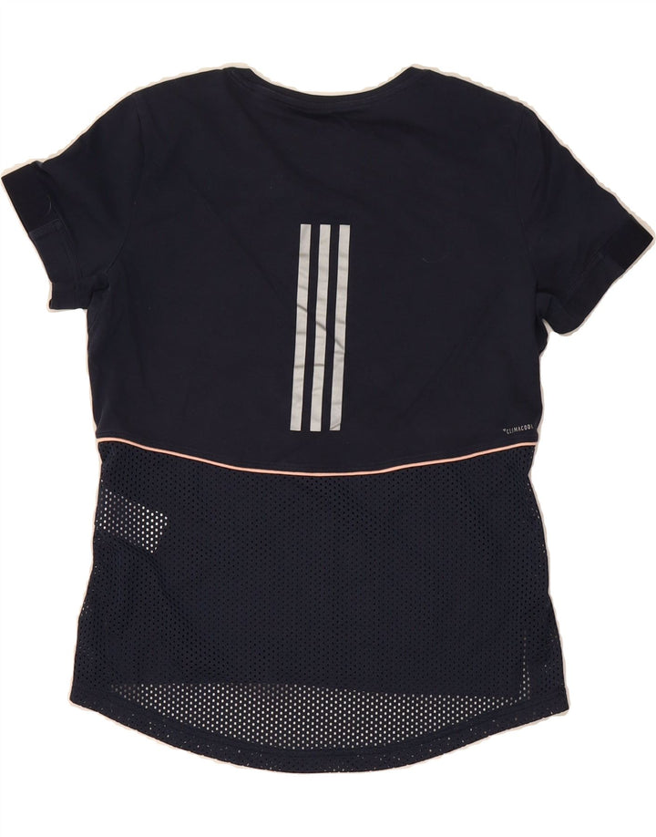 ADIDAS Womens Climacool T-Shirt Top UK 12/14 Medium Navy Blue Polyester Vintage Adidas and Second-Hand Adidas from Messina Hembry 