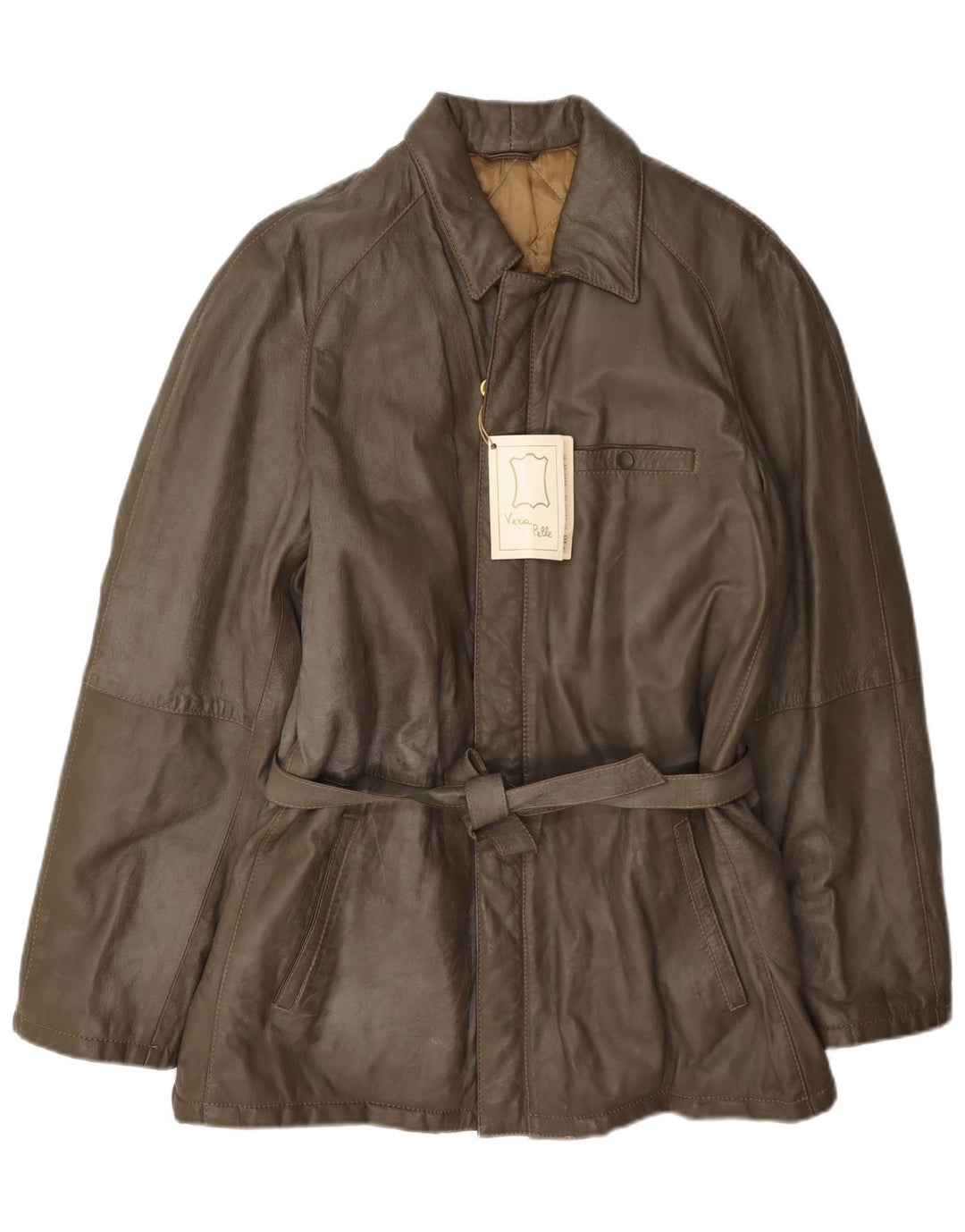 Vintage Ανδρικό Δερμάτινο Μπουφάν IT 48 Medium Khaki