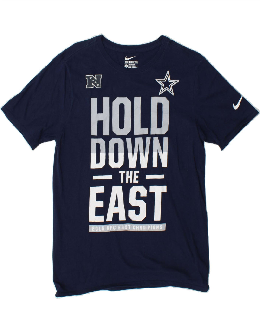 NIKE Mens Athletic Cut Graphic T-Shirt Top Small Navy Blue Vintage Nike and Second-Hand Nike from Messina Hembry 