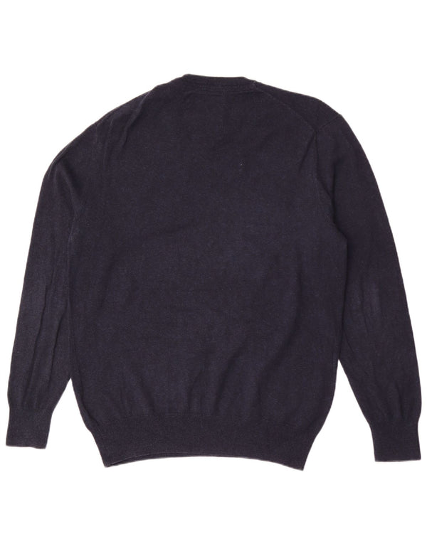 Maglione da uomo con scollo a V Superdry XL in cotone blu navy