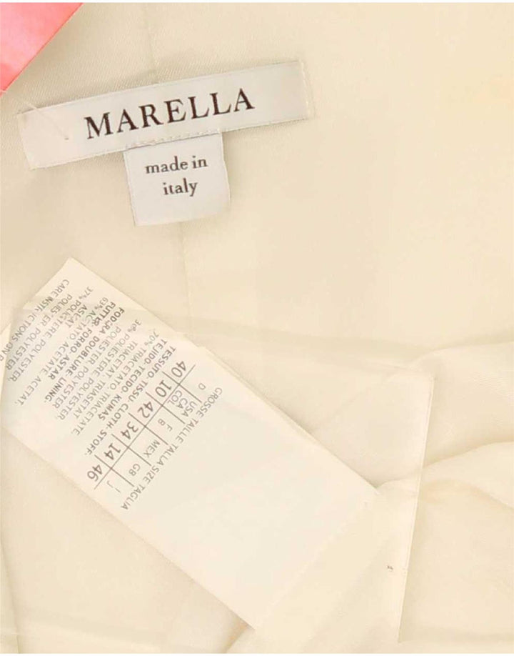 Marella Womens 1 Button Blazer Jacket UK 14 Large White Triacetate