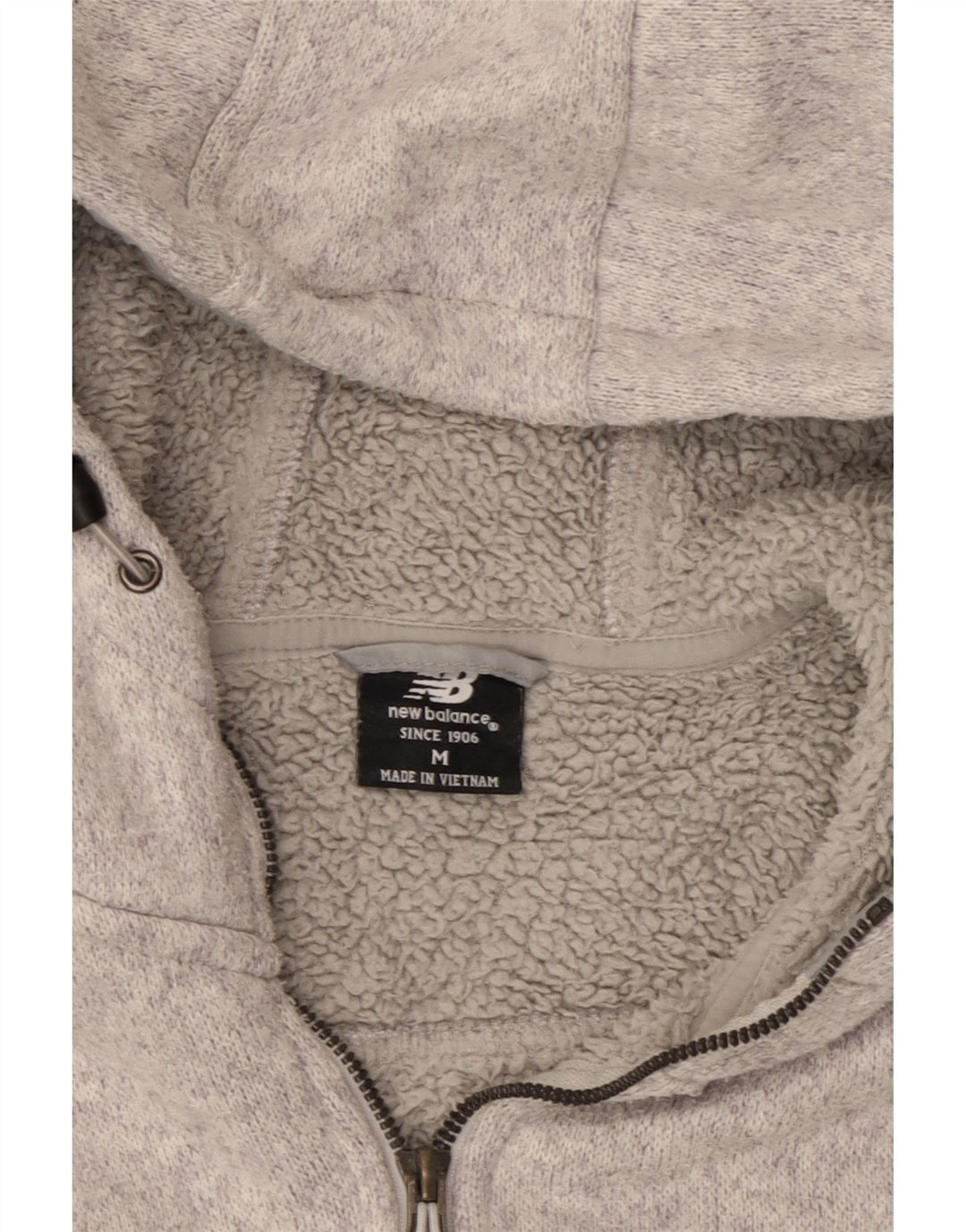 New Balance Womens Zip Hoodie Sweater UK 14 Medium Grey Polyester
