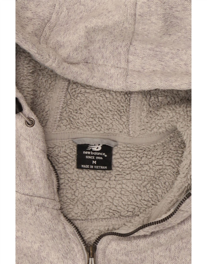 New Balance Womens Zip Hoodie Sweater UK 14 Medium Grey Polyester