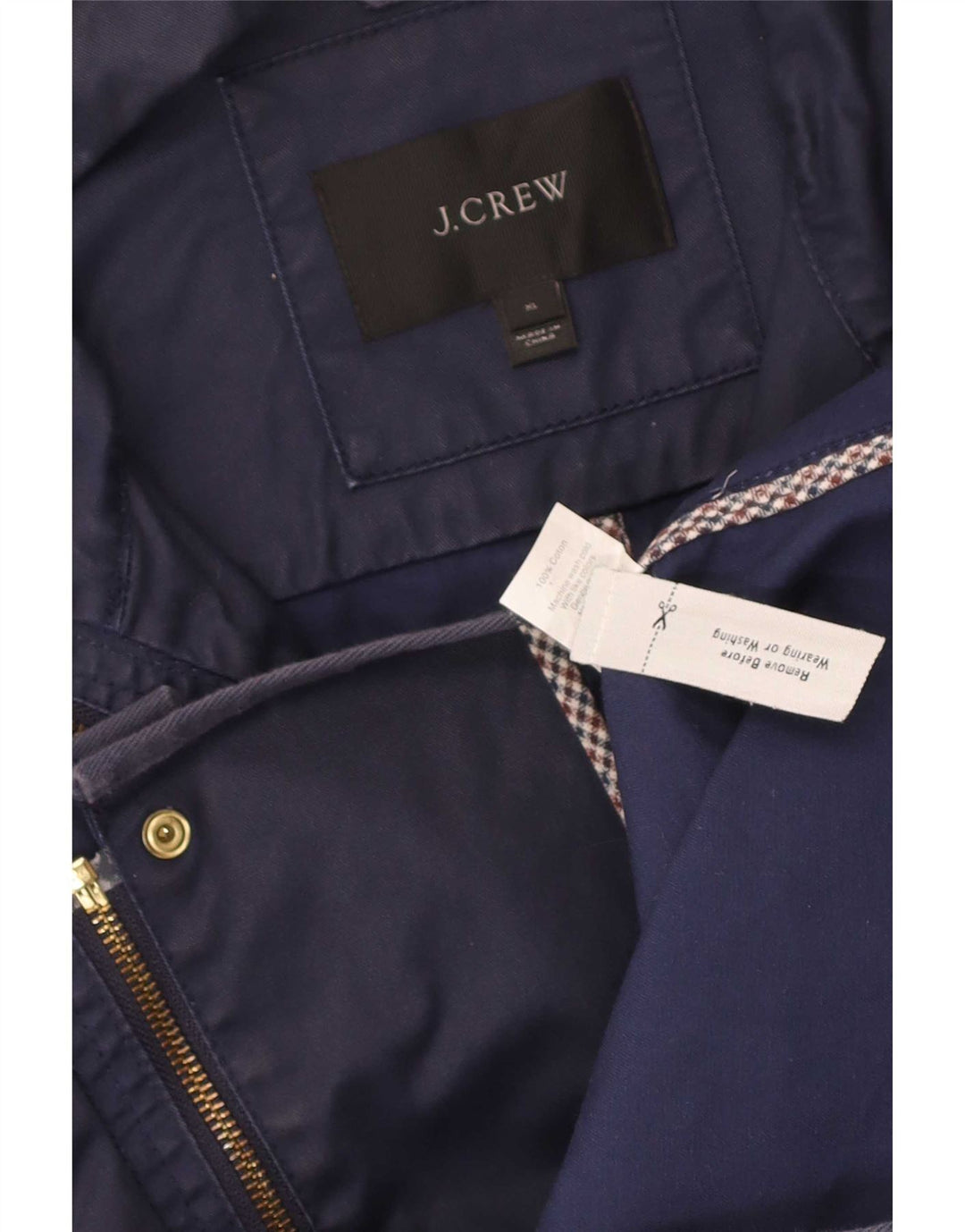 J. Crew Womens Utility Jacket UK 18 XL Navy Blue Cotton
