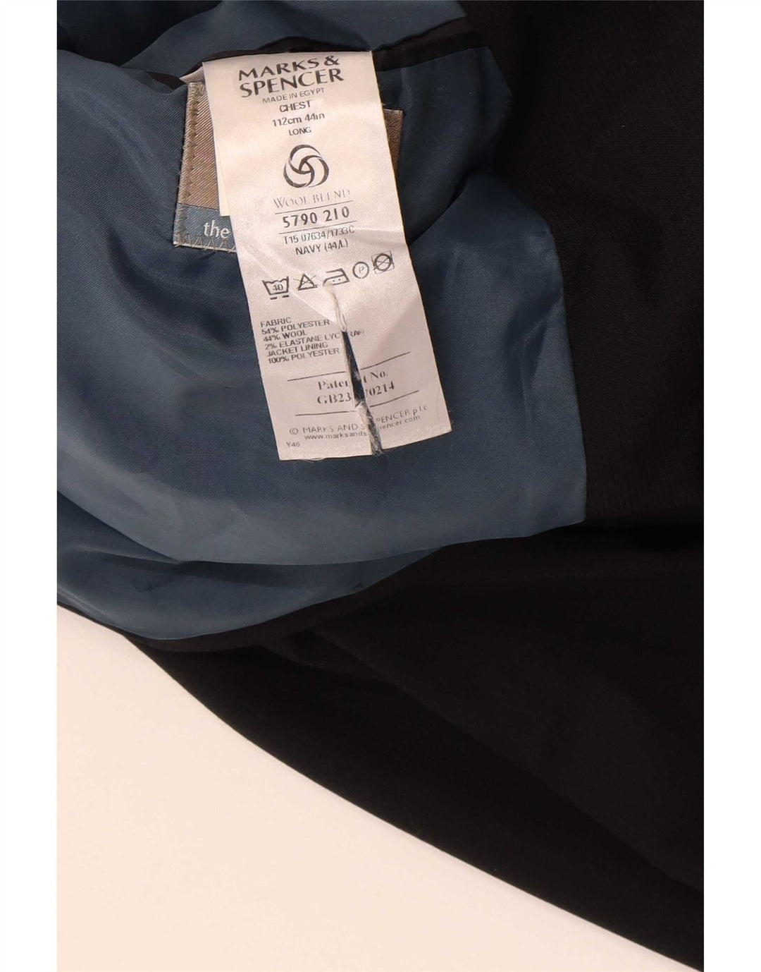 Marks & Spencer Herre 3-knaps blazerjakke UK 44 XL marineblå polyester