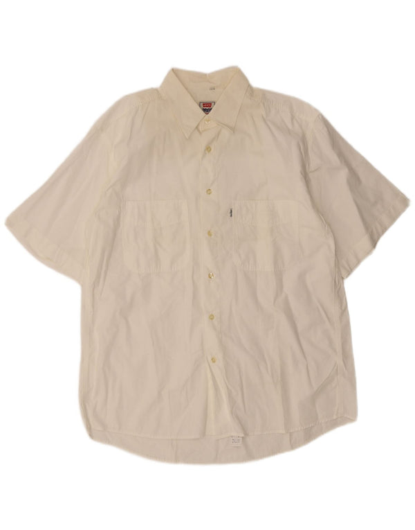 Levi's Chemise à Manches Courtes Homme Blanc Large