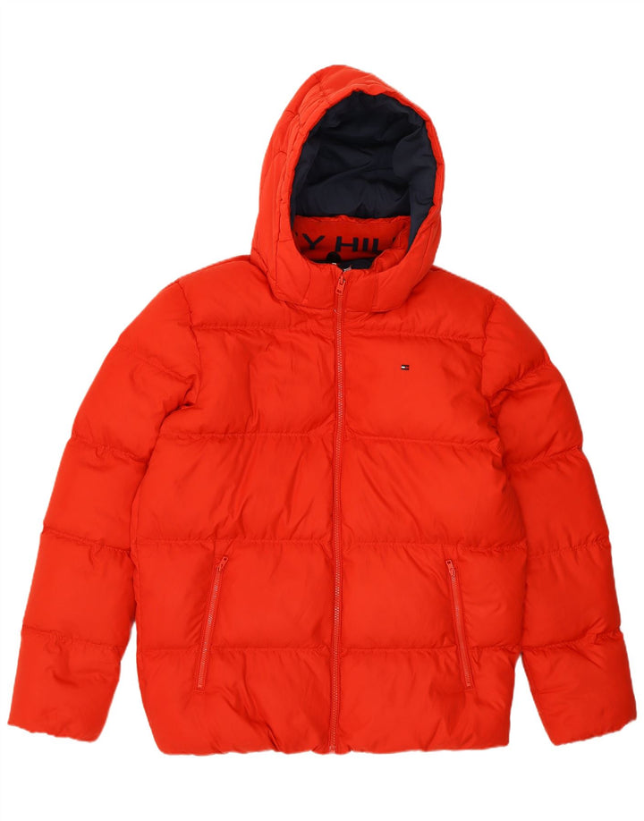 Giacca imbottita con cappuccio Tommy Hilfiger da bambino 15-16 anni in poliestere rosso