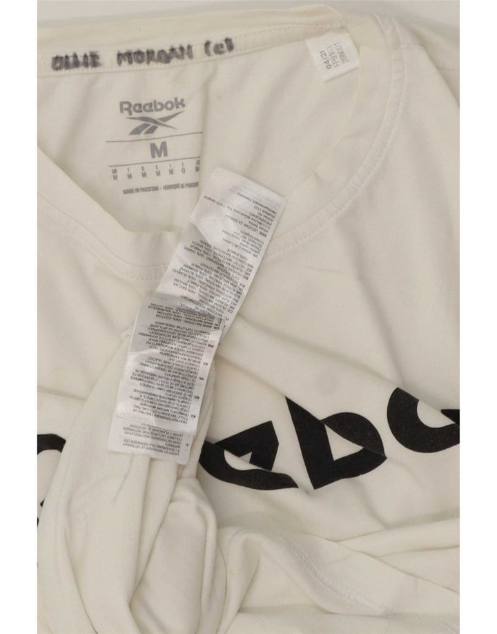 Reebok Herre grafisk T-shirt Top Medium Hvid Bomuld