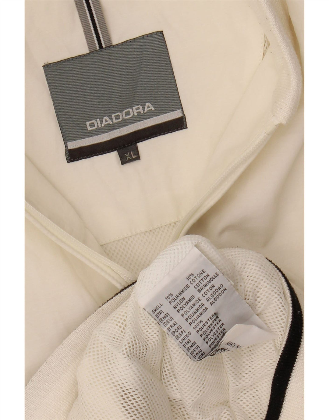 DIADORA Womens Tracksuit Top Jacket UK 18 XL White Polyamide