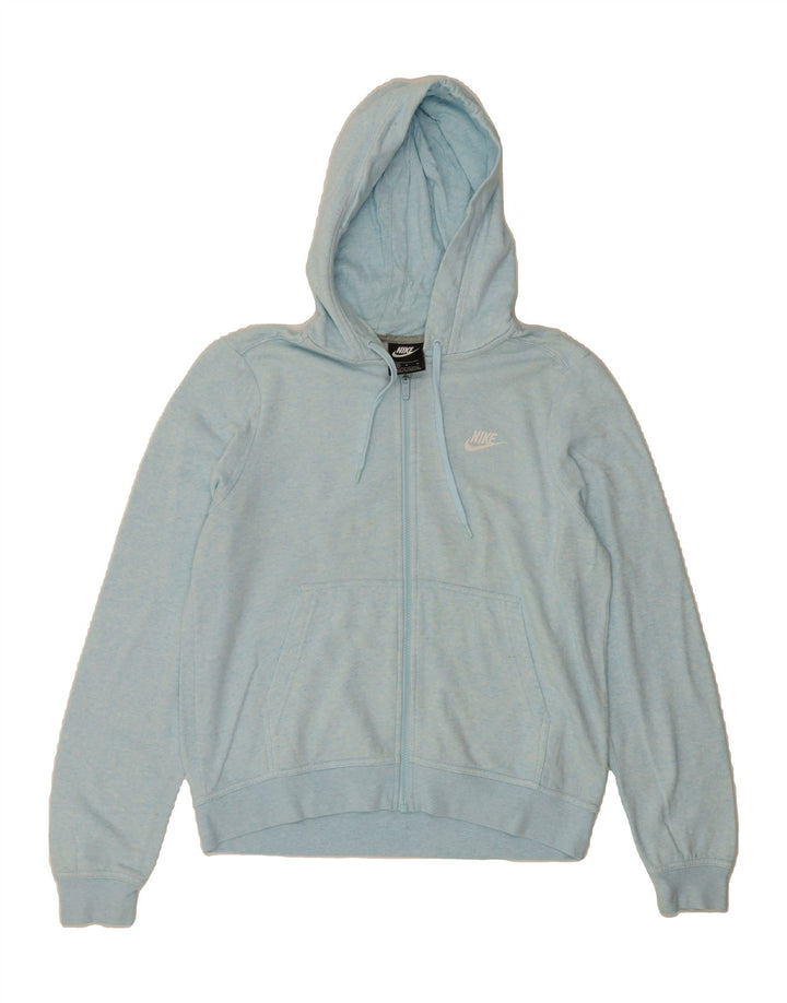 NIKE Mens Zip Hoodie Sweater Medium Blue Flecked Cotton Vintage Nike and Second-Hand Nike from Messina Hembry 