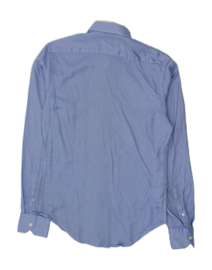 ZARA Mens Slim Fit Shirt Small Blue Spotted Cotton Vintage Zara and Second-Hand Zara from Messina Hembry 