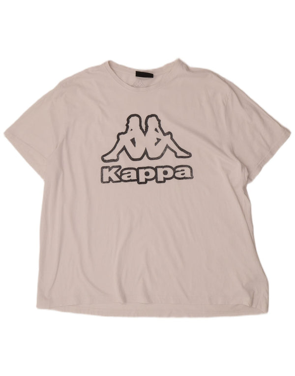 Kappa Mens Graphic T-Shirt Top 4XL White Cotton