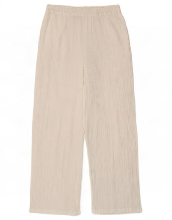 Marks & Spencer Pantalones de cintura alta para mujer UK 8 Small W28 L30 Blanco