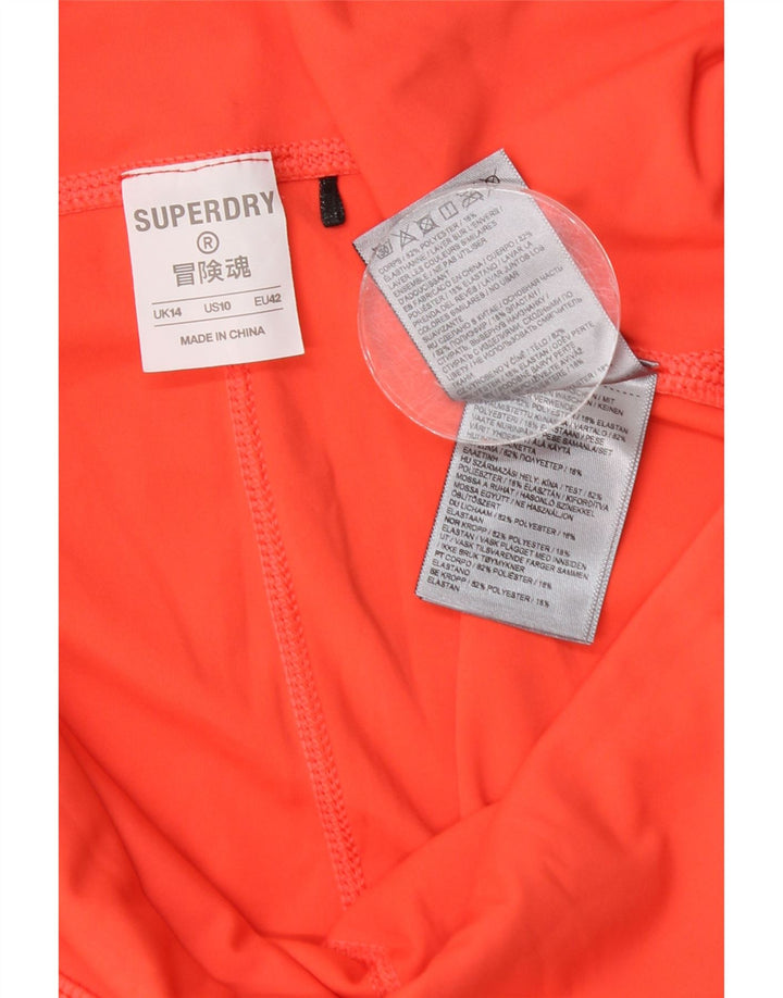 Damskie legginsy Superdry Capri Graphic UK 14, duże, pomarańczowe, poliester
