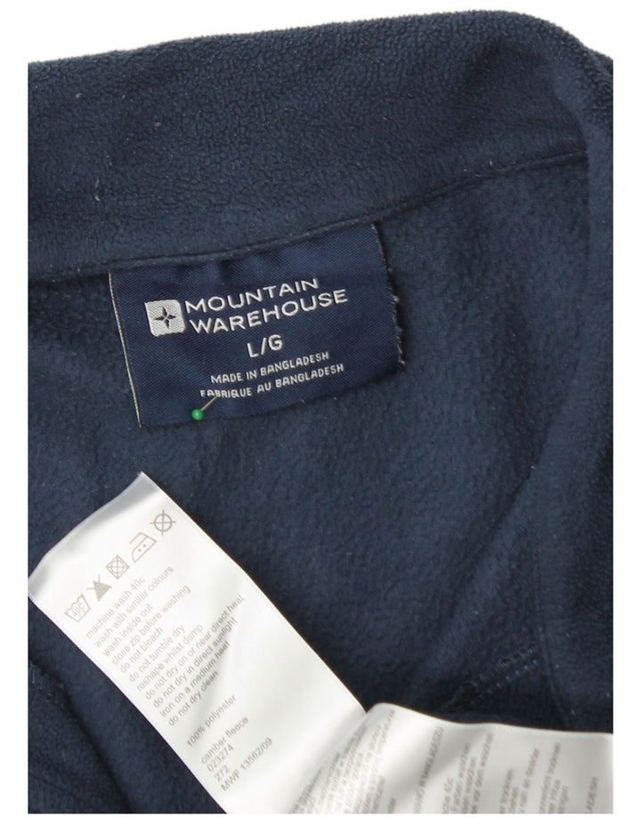 MOUNTAIN WAREHOUSE Mens Zip Neck Fleece Jumper Large Navy Blue Polyester