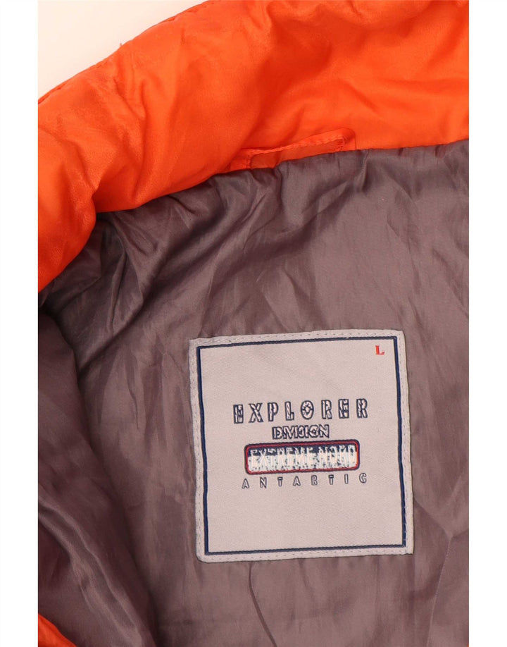 Explorer Mens Graphic Ski Jacket UK 40 Large Orange