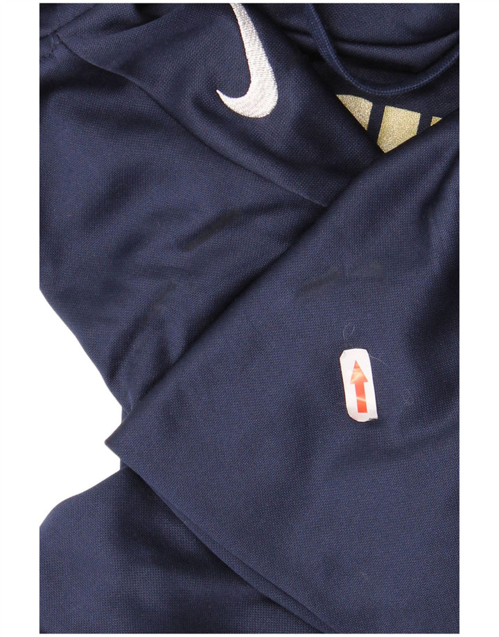 NIKE Mens Dri Fit Graphic Hoodie Jumper Medium Navy Blue Polyester