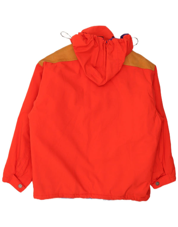 Anzi Besson Mens Hooded Ski Jacket IT 52 Large Red Colourblock Polyester