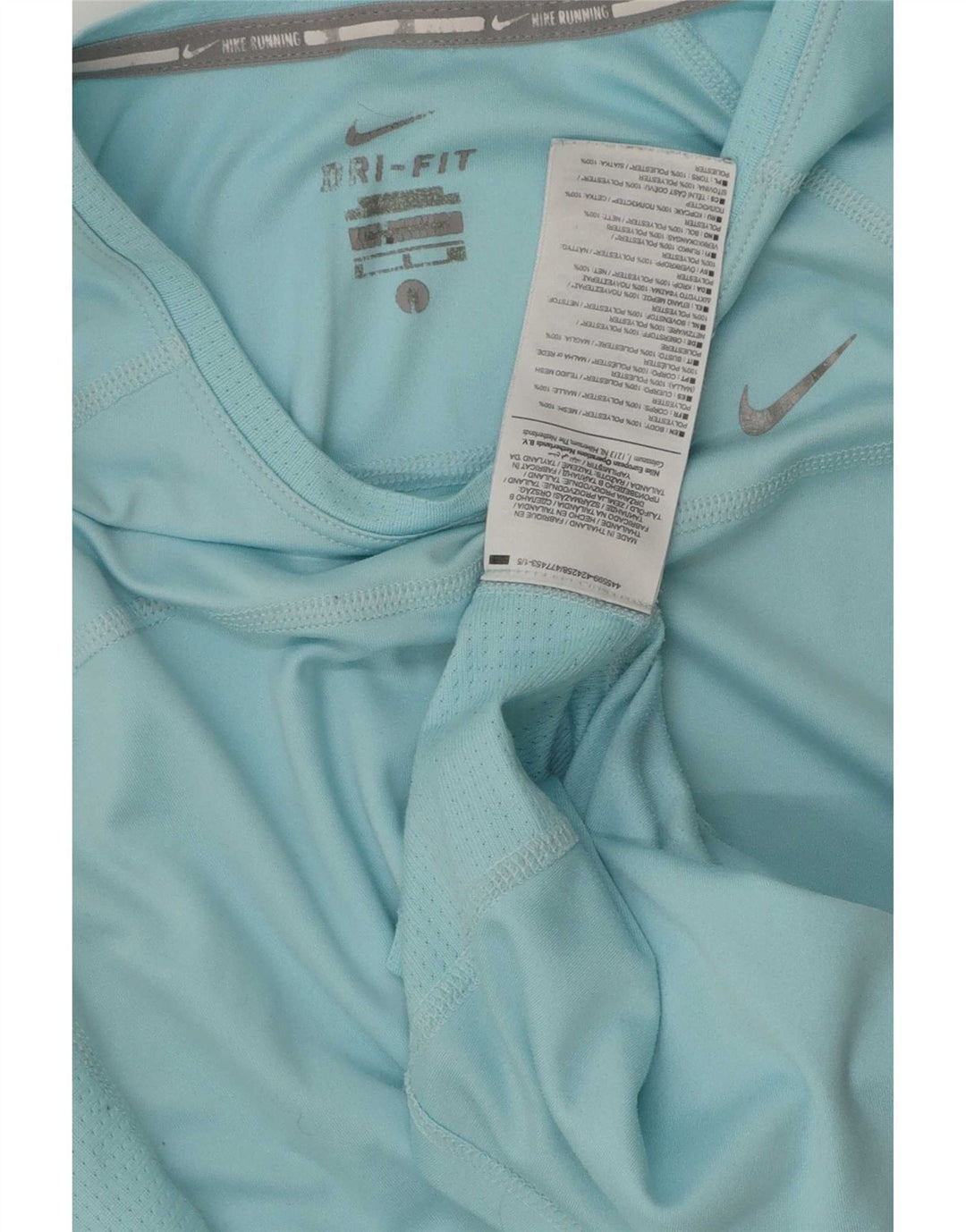 Nike Womens Dri Fit T-Shirt Top UK 10 Petit Bleu Polyester